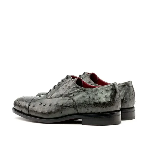 Sale Emanuele Sempre Oxford Ostrich Shoes Grey