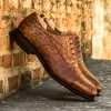 Cheap Emanuele Sempre Oxford Ostrich Shoes Med Brown MedBrown