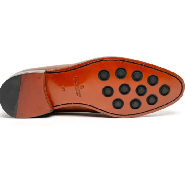 Store Emanuele Sempre Pebble Grain Penny Loafers Brown MediumBrown
