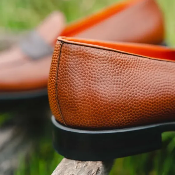 Store Emanuele Sempre Pebble Grain Penny Loafers Brown MediumBrown