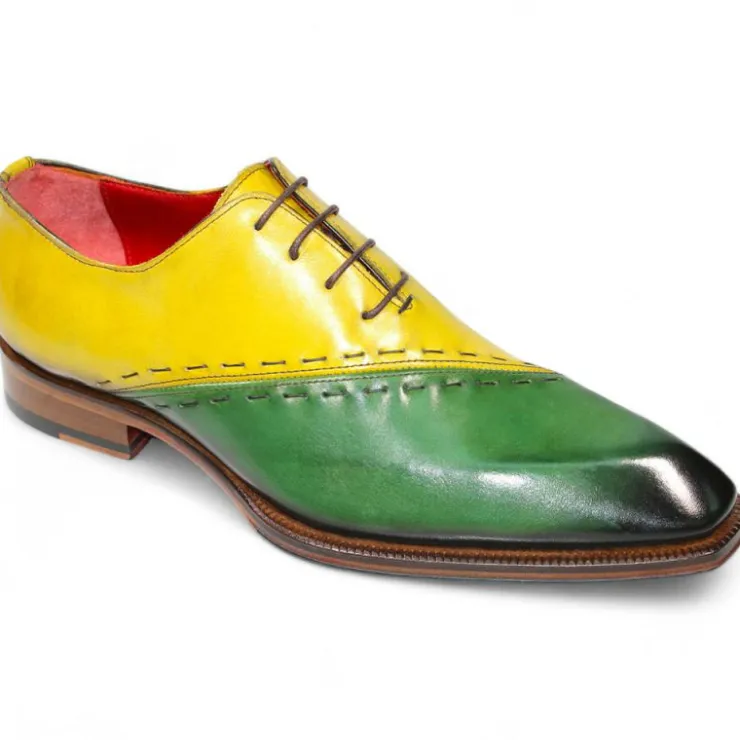 Outlet Emilio Franco Arstide Leather Shoes Green/Yellow