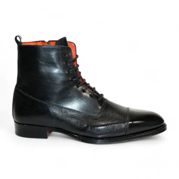 emilio_franco_artigiana_f_1.webp Discount Emilio Franco Artigiana Fausto Leather/Pebble Grain Leather Shoes Black