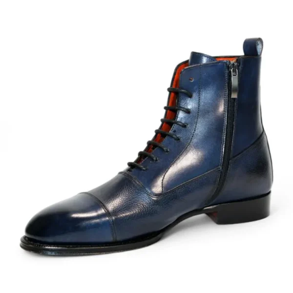 emilio_franco_artigiana_f_2-2.webp Sale Emilio Franco Artigiana Fausto Leather/Pebble Grain Leather Shoes Navy