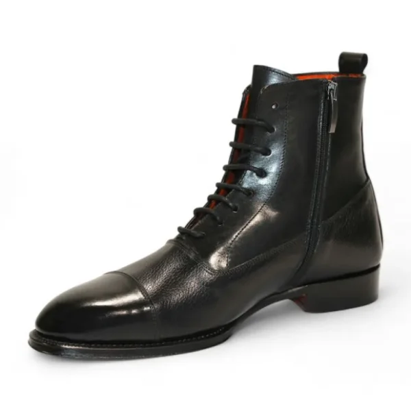 emilio_franco_artigiana_f_2.webp Discount Emilio Franco Artigiana Fausto Leather/Pebble Grain Leather Shoes Black