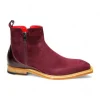 Sale Emilio Franco Cesare Genuine Leather/ Suede Boots Burgundy
