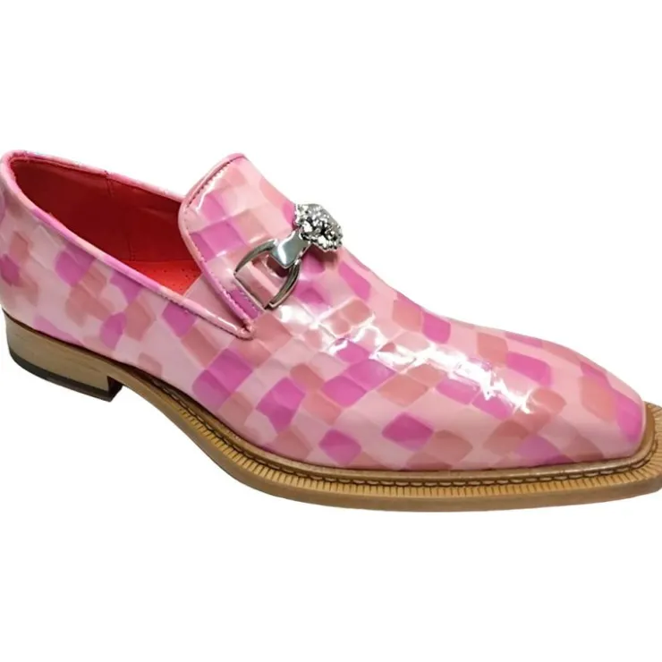 Outlet Emilio Franco Couture Narciso Patent Croco Multi Print Shoes Pink Combo