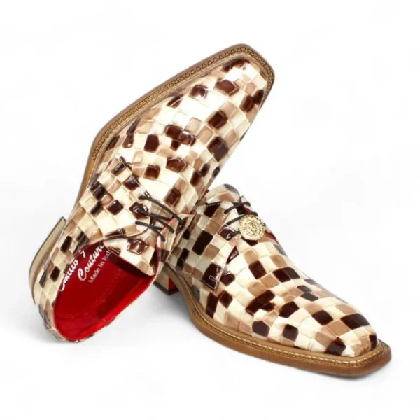emilio_franco_couture_san_1-1.webp Shop Emilio Franco Couture Santo Patent Croco Print Shoes Multi Brown MultiBrown