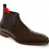 Outlet Emilio Franco Leonardo Genuine Patent Leather Boots Chocolate