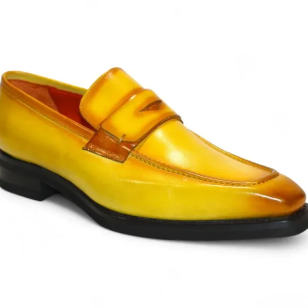 emilio_franco_mario_leath_0.webp Discount Emilio Franco Mario Leather/Embossed Croc Print Shoes Yellow/Mustard