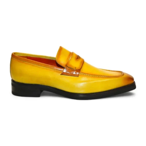 emilio_franco_mario_leath_1.webp Discount Emilio Franco Mario Leather/Embossed Croc Print Shoes Yellow/Mustard