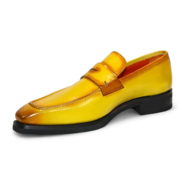 emilio_franco_mario_leath_2.webp Discount Emilio Franco Mario Leather/Embossed Croc Print Shoes Yellow/Mustard