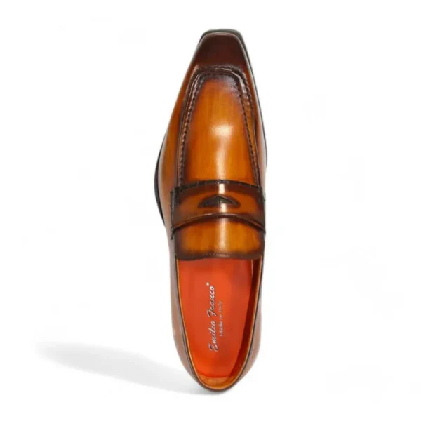 emilio_franco_mario_leath_3-1.webp Shop Emilio Franco Mario Leather/Embossed Croc Print Shoes Cognac/Brown