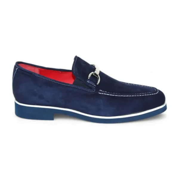 Shop Emilio Franco Nino II Suede Loafers Navy