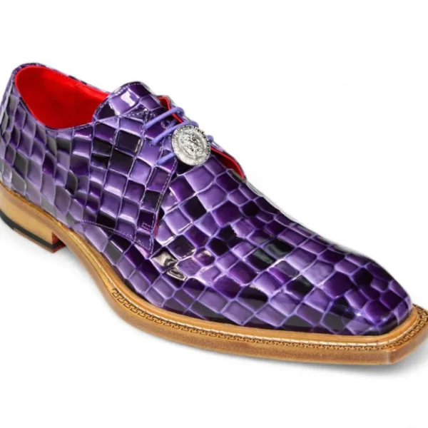 emilio_franco_santo_paten_0-2.webp Store Emilio Franco Santo Patent Croco Print Shoes Purple Combo PurpleCombo