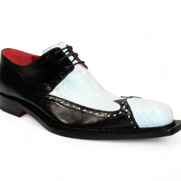 fennix_harry_genuine_alli_0.webp Discount Fennix Harry Genuine Alligator/Leather Shoes White/Black
