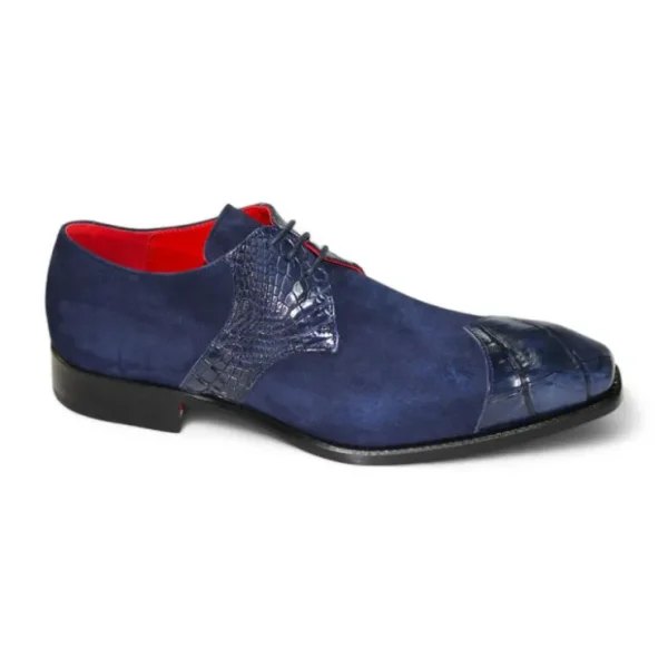 Clearance Fennix Landon Genuine Alligator/ Suede Shoes Navy