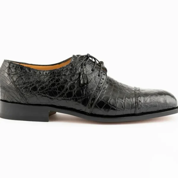 ferrini__alligator_cap_to_0.webp New Ferrini 3798 Alligator Cap Toe Shoes Black