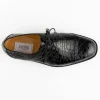 New Ferrini 3798 Alligator Cap Toe Shoes Black