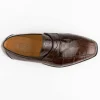 Shop Ferrini 3724 Alligator Penny Loafers Chocolate