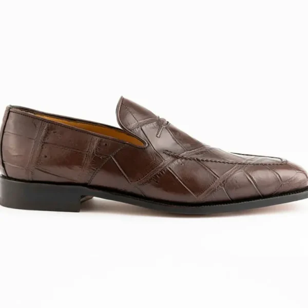 ferrini__alligator_slipon_0-1.webp Discount Ferrini 3877 Alligator Slip-on Loafers Chocolate