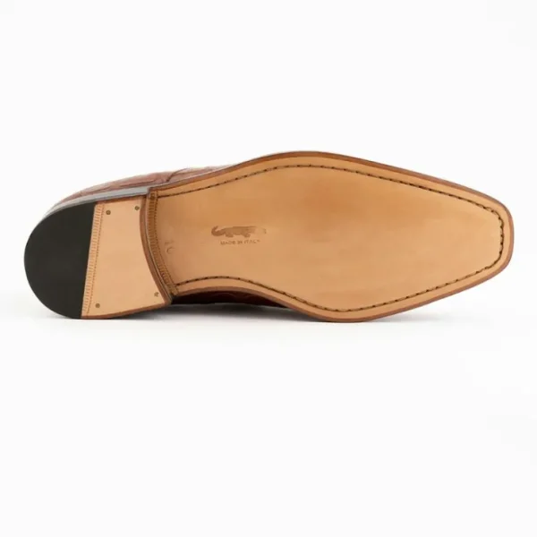 ferrini__alligator_slipon_2-2.webp Shop Ferrini 3877 Alligator Slip-on Loafers Cognac