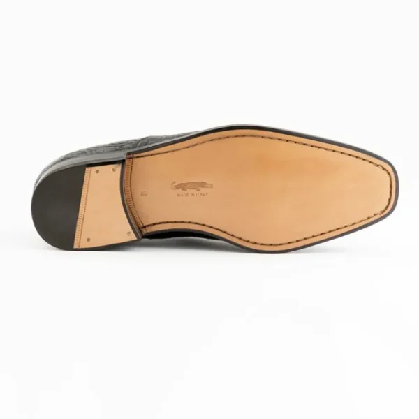 ferrini__alligator_slipon_2.webp Best Sale Ferrini 3877 Alligator Slip-on Loafers Black
