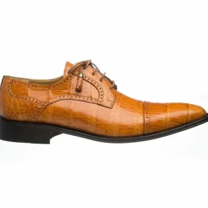 Fashion Ferrini 216 Belly Alligator Cap Toe Shoes Cognac