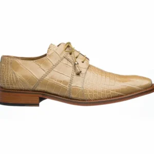 Outlet Ferrini 205 Belly Alligator Plain Toe Shoes Beige