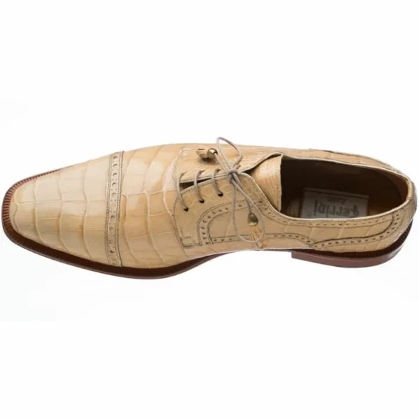 Flash Sale Ferrini 216 Belly Alligator Cap Toe Shoes Dune