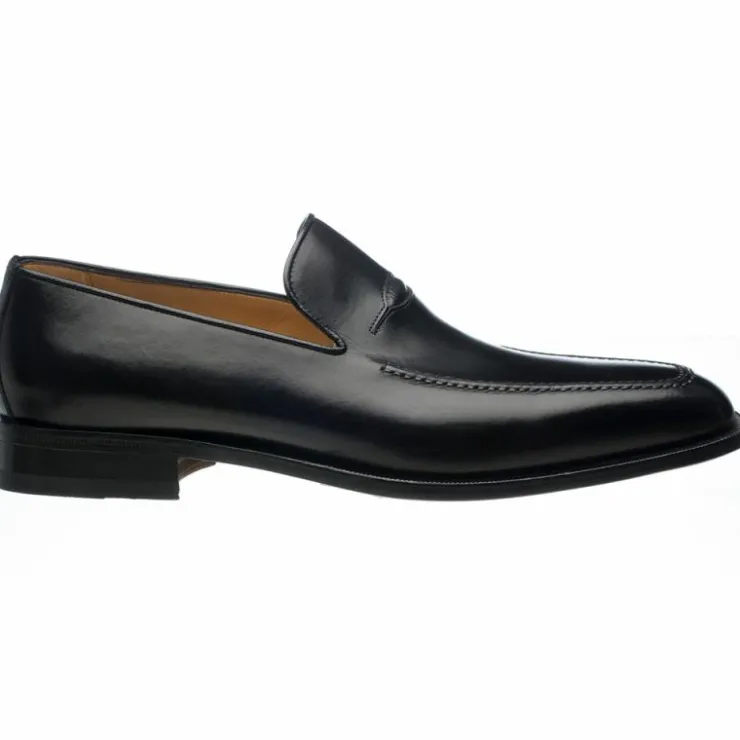 Discount Ferrini 3877 French Calfskin Slip-on Loafers Black