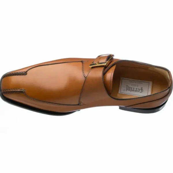 ferrini__french_calfskin__1-3.webp Clearance Ferrini 3873 French Calfskin Single Monkstrap Shoes Brown
