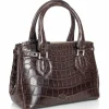 Online Zelli Gracen Juliette Nile Crocodile Women's Handbag (30-657-NIC) Nicotine