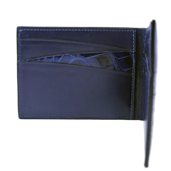 Cheap Zelli Gracen Nile Crocodile Bi-Fold Wallet Blue