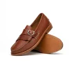 Hot Handsewn Shoe Co. Buckle Kilt Loafer Brown