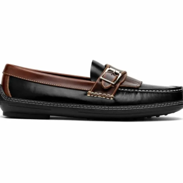 Discount Handsewn Shoe Co. Fringe Monk Drivers Black / Brown Black/Brown