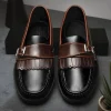 Discount Handsewn Shoe Co. Fringe Monk Drivers Black / Brown Black/Brown