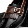 Discount Handsewn Shoe Co. Fringe Monk Drivers Black / Brown Black/Brown
