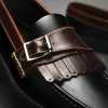 Discount Handsewn Shoe Co. Fringe Monk Drivers Black / Brown Black/Brown