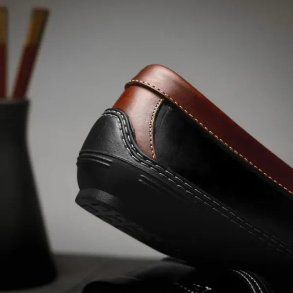 Discount Handsewn Shoe Co. Fringe Monk Drivers Black / Brown Black/Brown