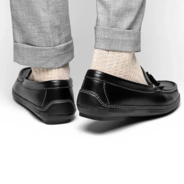 Cheap Handsewn Shoe Co. Fringe Tassel Driving Loafers Black