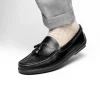 Cheap Handsewn Shoe Co. Fringe Tassel Driving Loafers Black