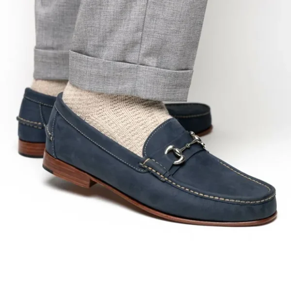 handsewn_shoe_co_nubuck_b_10-1.webp Outlet Handsewn Shoe Co. Nubuck Bit Loafers Navy
