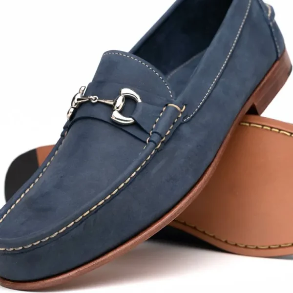 handsewn_shoe_co_nubuck_b_2-1.webp Outlet Handsewn Shoe Co. Nubuck Bit Loafers Navy