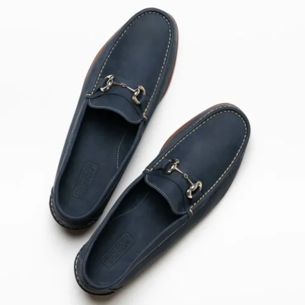 handsewn_shoe_co_nubuck_b_4-1.webp Outlet Handsewn Shoe Co. Nubuck Bit Loafers Navy