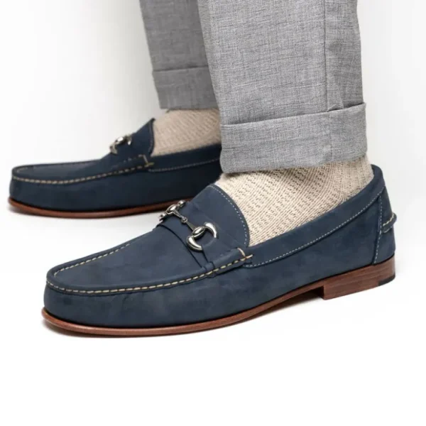 handsewn_shoe_co_nubuck_b_9-1.webp Outlet Handsewn Shoe Co. Nubuck Bit Loafers Navy