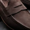 Fashion Handsewn Shoe Co. Nubuck Penny Loafers Brown DarkBrown