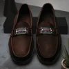 Best Sale Handsewn Shoe Co. Nubuck Stripe Loafers Dark Brown DarkBrown