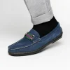 Best Sale Handsewn Shoe Co. Nubuck Stripe Loafers Navy