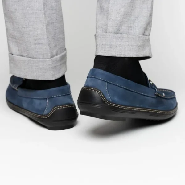 Best Sale Handsewn Shoe Co. Nubuck Stripe Loafers Navy