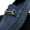 Best Sale Handsewn Shoe Co. Nubuck Stripe Loafers Navy